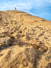 Stykkisholmur lighthouse on hill in Iceland