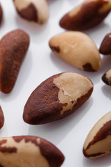 brazil nut on a white acrylic background