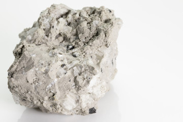 Pumice, (pumicite) is a volcanic rock  from Vesuvius volcano, isolated on a white background, Naples, Italy