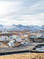 Stykkisholmur harbor with ships, Iceland