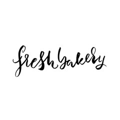 Fresh bakery. Grunge modern brush lettering. Vector illustration.