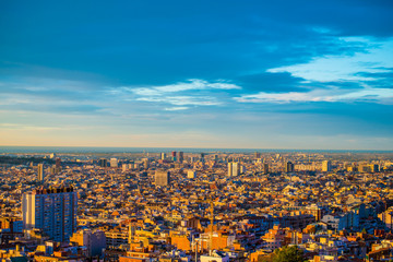 City view of Barcelona, Spain. Barcelona is a city located in the east coast of Spain.