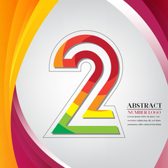 abstract number two rainbow style, arc colorful background vector