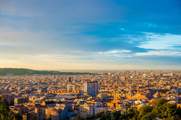 City view of Barcelona, Spain. Barcelona is a city located in the east coast of Spain.