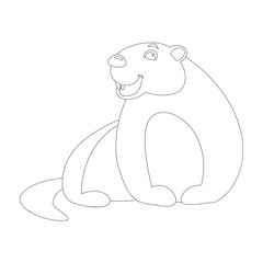 Obraz premium cartoon marmot ,vector illustration ,lining draw,
