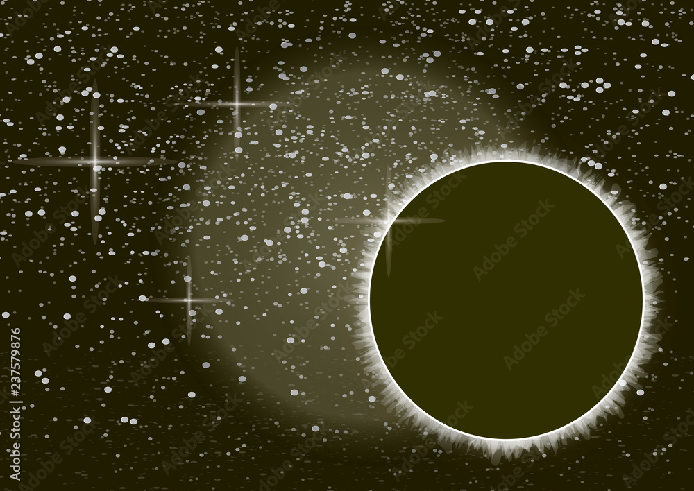 Wall mural abstract universe. creative background outer space with eclipse. vector illustration.