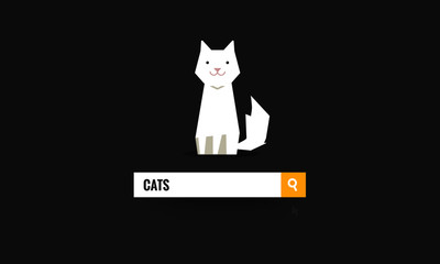 Cats written on a browser search bar