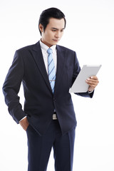 Businessman with digital tablet