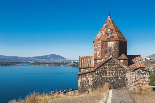 Sevanavank monastery on the North-West coast of lake Sevan, Gegharkunik province, Armenia.