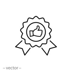 best choice label with thumb up icon vector