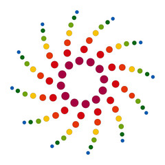 Rainbow dot spiral