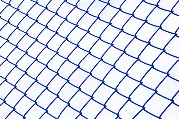 Texture the blue cage metal net isolate on white background. This has clipping path.