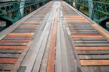 Walk on a wooden bridge