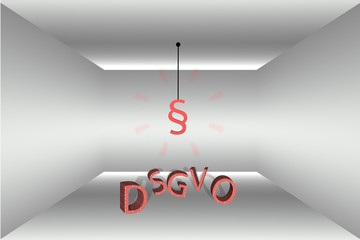 DSGVO mit Paragraph in einem Raum