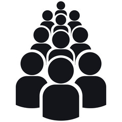 Group of ten people silhouettes