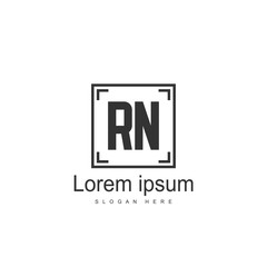 Initial RN Logo Template. Minimalist letter logo design