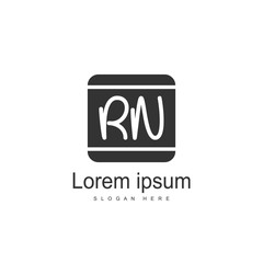 Initial RN Logo Template. Minimalist letter logo design
