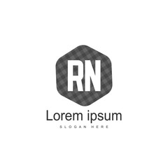 Initial RN Logo Template. Minimalist letter logo design