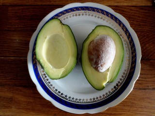 Avocado on a plate