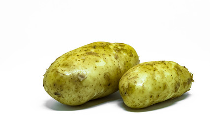 Potatoes cut off the background, making a white background.