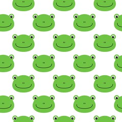 Obraz premium frog vector pattern, seamless pattern, flat frog cartoon background