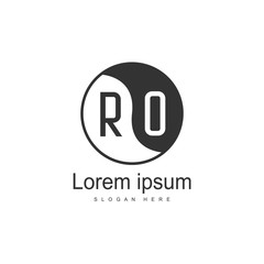 Initial RO Logo Template. Minimalist letter logo design