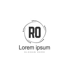 Initial RO Logo Template. Minimalist letter logo design