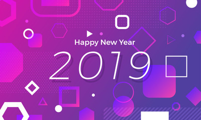 Fototapeta na wymiar Happy New Year 2019