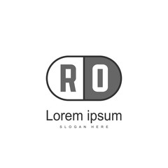Initial RO Logo Template. Minimalist letter logo design