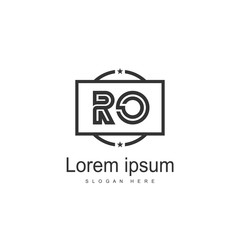 Initial RO Logo Template. Minimalist letter logo design