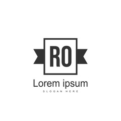 Initial RO Logo Template. Minimalist letter logo design