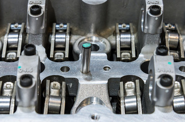Closeup of the modern engine part.
