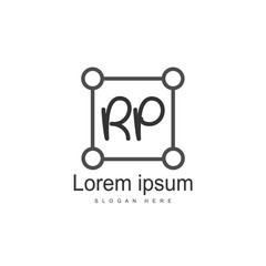 Initial RP Logo Template. Minimalist letter logo design
