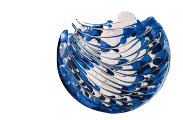 Abstraction from mixed acrylic paints on a round disk.