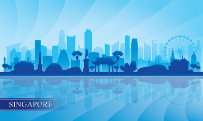 Singapore city skyline silhouette background