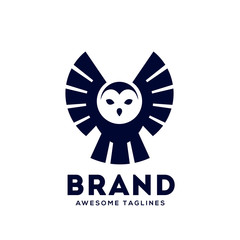 creative owl fly logo template vector icon illustration design