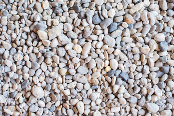 View from the top Granite pebbles, many different natural stones