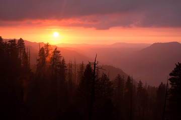 sunset in the mountains