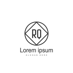 Initial RQ Logo Template. Minimalist letter logo design
