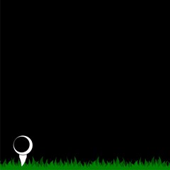 Golf Ball and and grass icon or logo on dark background