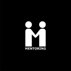 Mentoring icon or logo, Mentoring concept on dark background