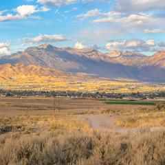 Trail overlooking Utah Valley mountain and sky