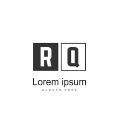 Initial RQ Logo Template. Minimalist letter logo design