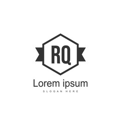 Initial RQ Logo Template. Minimalist letter logo design