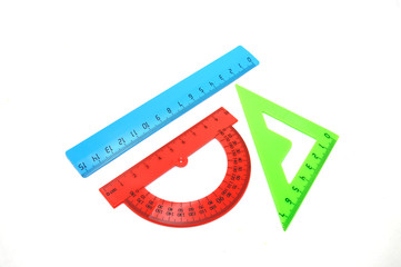 Drawing accessories on white background close-up