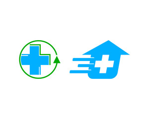 Set Of Fast Medical Logo Design Template