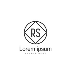 Initial RS Logo Template. Minimalist letter logo design