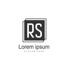 Initial RS Logo Template. Minimalist letter logo design