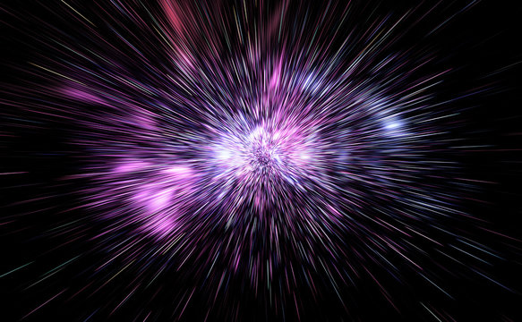 High-energy particles explosion.