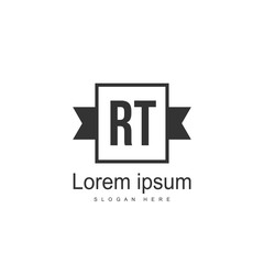 Initial RT Logo Template. Minimalist letter logo design